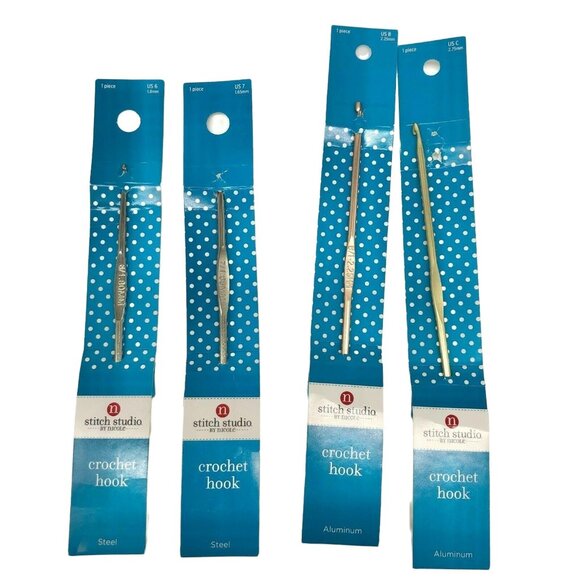 Stitch Studio Crochet Hooks Bundle 4 Various Sizes Aluminum or Steel NEW - Picture 1 of 6